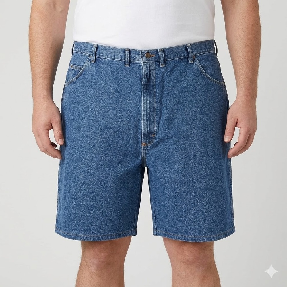 Wrangler Authentic Denim Shorts size 48 Mens Medium Wash Flat Front